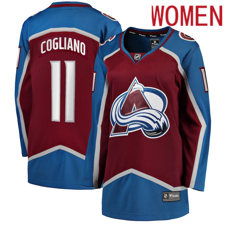 Women Colorado Avalanche #11 Andrew Cogliano Fanatics Branded Burgundy Home Breakaway Player NHL Jersey